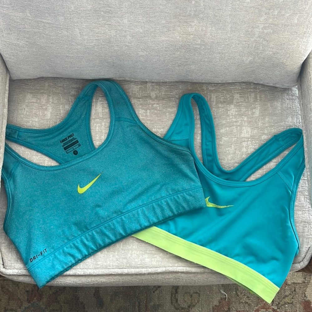Nike Dri-Fit Sports bra bundle green and blue size Small